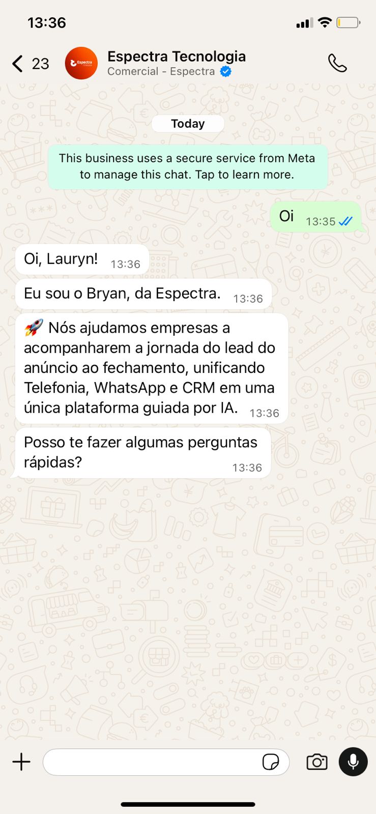 Bryan AI — IA qualificando lead no WhatsApp